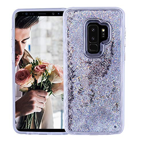 Fashion-in Glitter case Compatible with Samsung Galaxy S9 Plus - Waterfall - Cascading Liquid Glitter - Protective Design for Samsung Galaxy S9 Plus - Iridescent