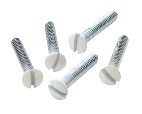 Leviton 88500-PRT 78-Inch Long 6-32 Thread Oval Head Milled Slot Replacement Wallplate Screws White