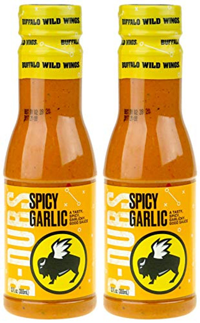 Buffalo Wild Wings Barbecue Sauces Spices Seasonings and Rubs For Meat Ribs Rib Chicken Pork Steak Wings Turkey Barbecue Smoker Crock-Pot Oven Spicy Garlic 2 Pack