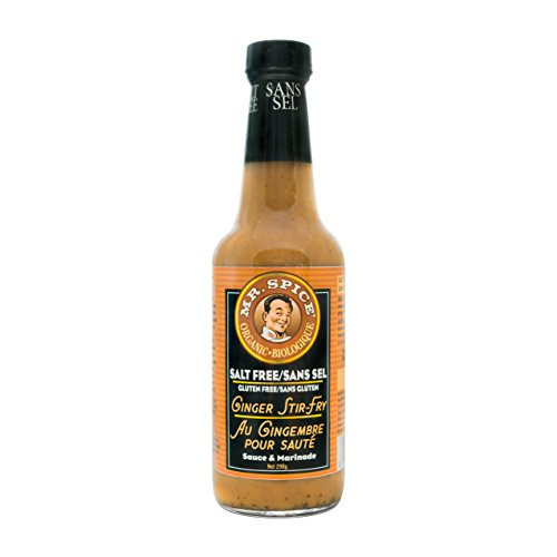 Mr. Spice - Organic Ginger Stir Fry Sauce -Healthy Salt Free Marinade - Fat Free - Gluten Free - Vegan - Low Calorie