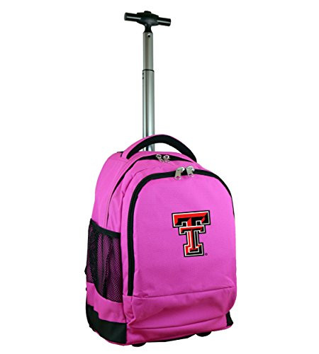 NCAA Texas Tech Red Raiders Wheeled Backpack 19-inches Pink