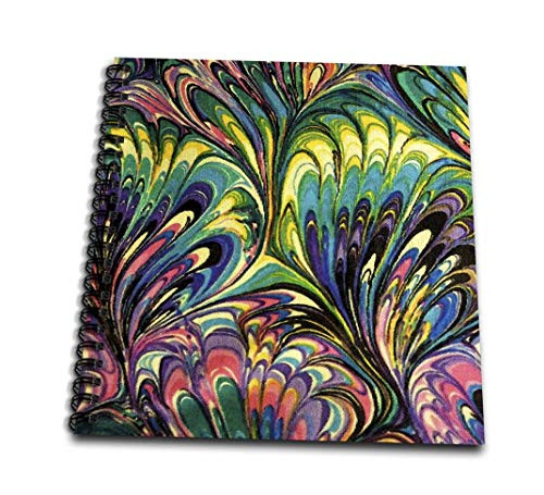 3dRose db-16834-1 Peacock Feathers-Drawing Book 8 by 8-Inch