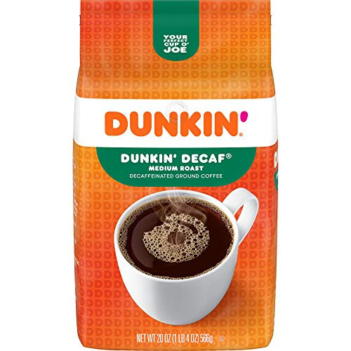 Dunkin Original Blend Medium Roast Decaf Ground Coffee 20 Ounces