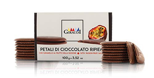 Giraudi Box of Milk Chocolates with Caramel and Passion Fruit Filling Petali Ripieni Artisan Chocolate from Italy 100g  3_52oz