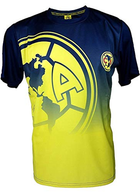 Club America Soccer Official Adult Soccer Training Performance Poly Jersey -J003 Medium Black