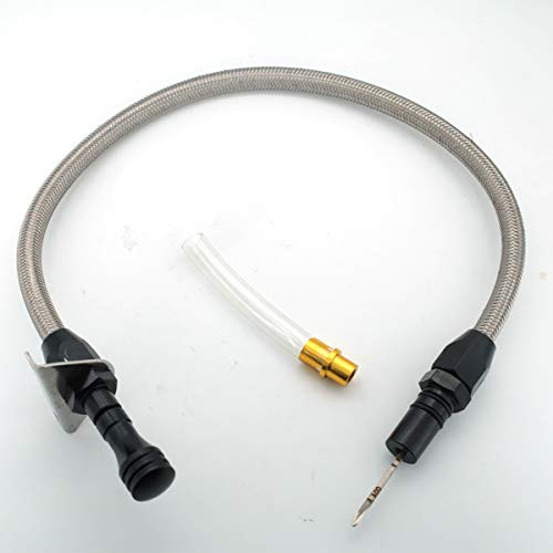 SEEU_ AGAIN Flexible Stainless Steel Transmission Dipstick Stainless Firewall Mount Compatible with ChevyGM TH350 350 Turbo 350