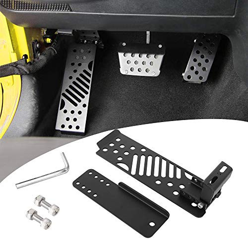 Sammanlight Dead Pedal for JL Dead Pedal Left Side Foot Rest Kick Panel Compatible with Jeep 2018-2020 Wrangler JL   Gladiator JT 2020 Adjustable Matte Black