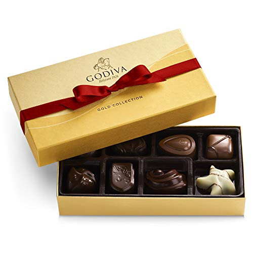 GODIVA Chocolatier Holiday Assorted Chocolate Gold Gift Box 8-Ct_