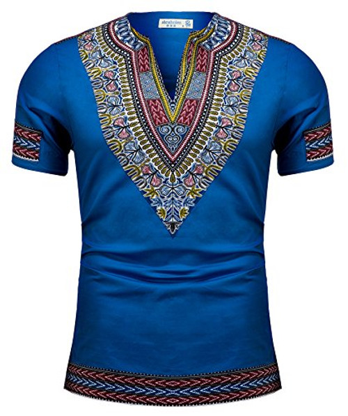 Shenbolen Mens African Print Shirt Dashiki Fashion T-Shirt Tops 4X-Large B Shenbolen Mens African Print Shirt Dashiki Fashion T-Shirt Tops 4X-Large B