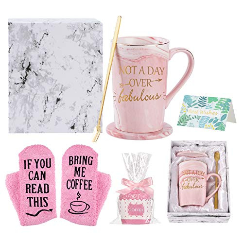 Not a Day Over Fabulous Coffee Mug Birthday Gifts for Women Birthday Gift Ideas for Best Friends female BBF Her Sister Wife Mom Aunt Marble Coffee Mug with Box Packing Pink 14OZ with Socks Not a Day Over Fabulous Coffee Mug Birthday Gifts for Women Birthday Gift Ideas for Best Friends female BBF Her Sister Wife Mom Aunt Marble Coffee Mug with Box Packing Pink 14OZ with Socks