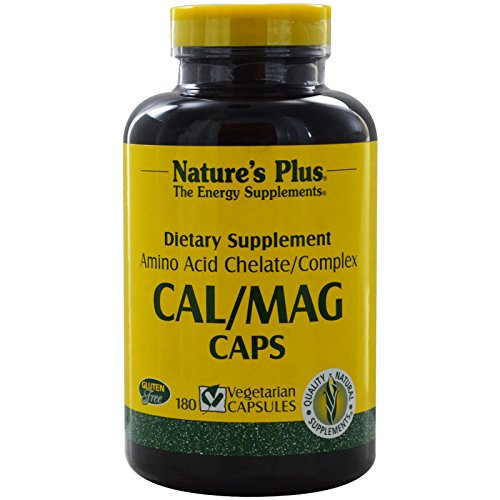NaturesPlus CalMag - 500 mg Calcium 250 mg Magnesium 180 Vegetarian Capsules - Bone Health Support Supplement Promotes Heart Health - Gluten-Free - 90 Servings NaturesPlus CalMag - 500 mg Calcium 250 mg Magnesium 180 Vegetarian Capsules - Bone Health Support Supplement Promotes Heart Health - Gluten-Free - 90 Servings