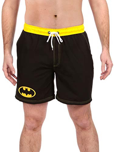 DC Comics Mens Batman Swimming Trunks Black Size Medium