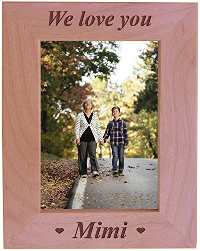CustomGiftsNow We Love You Mimi - Engraved Wood Picture Frame 5x7 Vertical
