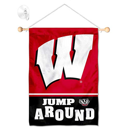 College Flags   Banners Co_ Wisconsin Badgers Jump Around Banner for Windows Doors and Walls