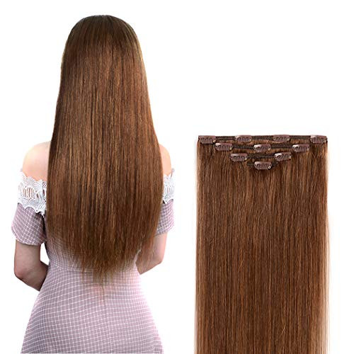 14 Human Hair Extensions Clip in Remy Hair for Women - Silky Straight Clip in Hair Extensions 50grams 4pieces Light Brown 6 Color 14 Human Hair Extensions Clip in Remy Hair for Women - Silky Straight Clip in Hair Extensions 50grams 4pieces Light Brown 6 Color