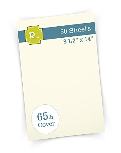 Printure Natural Cream Legal Size Cardstock (8 1/2" X 14") - 65lb Cover - Great for Menu Paper, Documents, Programs (50 Sheets)