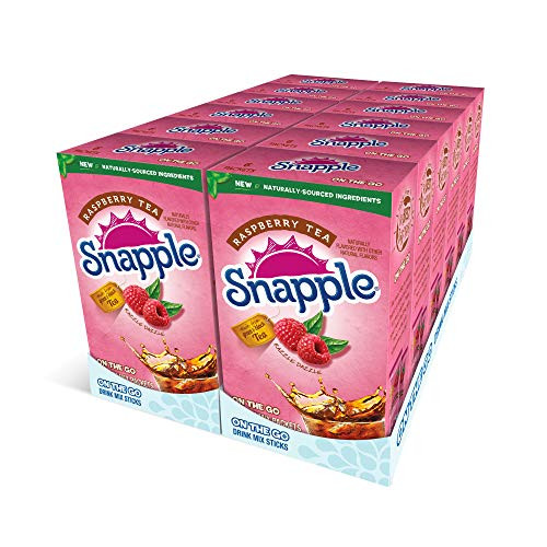 Snapple Raspberry Powder Drink Mix - 12 boxes 72 sticks  Naturally Flavored Makes 72 drinks