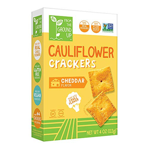 Real Food From the Ground Up Cauliflower Crackers - 6 Pack Cheddar Crackers