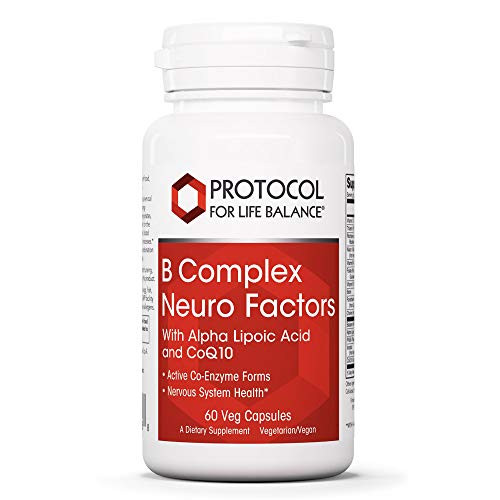 Protocol For Life Balance - B Complex Neuro Factors - with Alpha Lipoic Acid and CoQ10 to Support Nervous System Health Proper Metabolism of Carbohydrates Fats and Proteins - 60 Veg Capsules