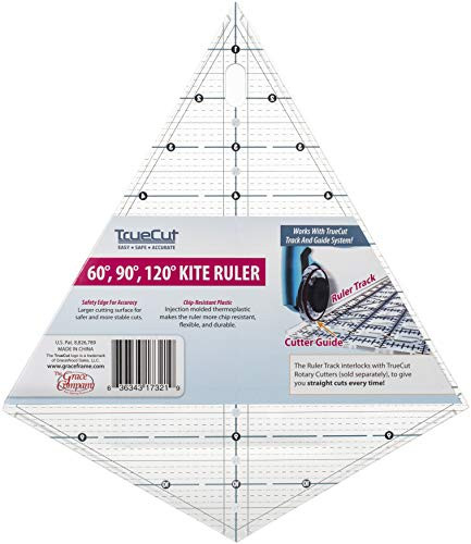 TrueCut Triangle Kite Ruler Innovative Ruler Track and Cutter Guide System
