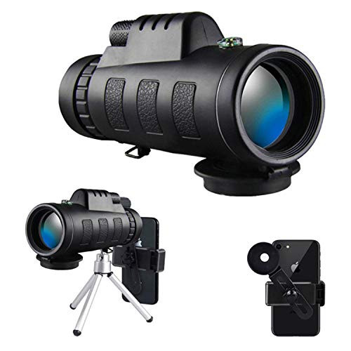 Monocular Telescope for Smartphone with Tripod 10x40 Super Telephoto Zoom Monocular for Bird Watching Hunting