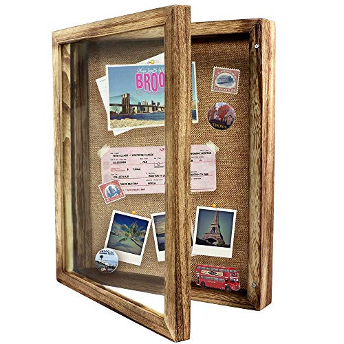Aytai Shadow Box Display Case Large 11x14 Shadow Box Picture Frame with Linen Pin Board Memory Boxes for Keepsakes Baby Flowers Photos Memorabilia Medals Wedding Bouquet Wall Rustic Shadow Box Frame