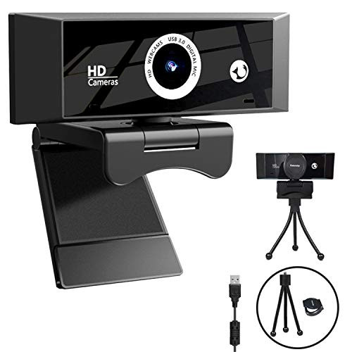 1080P HD Webcam with Microphone for Desktop USB Web Cam for PC Computer Camera with Privacy Cover and Tripod Plug and Play Web Camera for Video Streaming Conference Gaming Online Classes