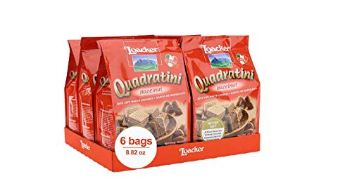 Loacker Quadratini Premium Hazelnut Wafer Cookies 250g8_82oz pack of 6 Loacker Quadratini Premium Hazelnut Wafer Cookies 250g8_82oz pack of 6