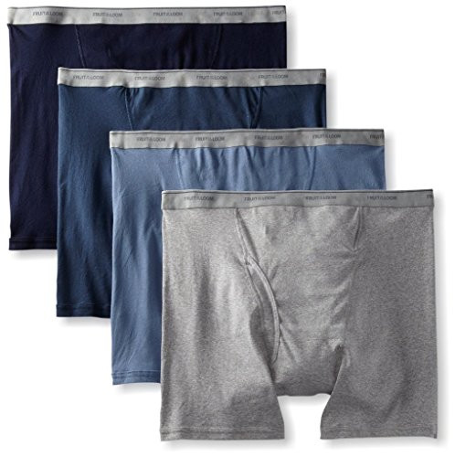 Fruit of the Loom Mens 4Pack Assorted Boxer Briefs 100 Cotton Underwear 3XL