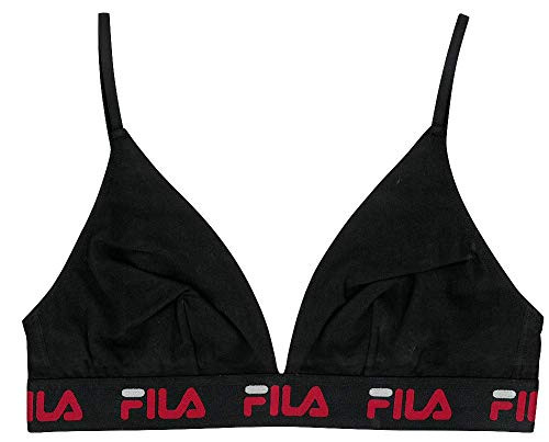 Fila Womens Logo Cotton Triangle Bralette Black Small