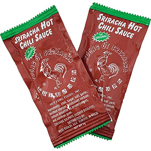 Sriracha Hot Chili Sauce Packets On-The-Go Packet 7 Gram Packets 200-Pack