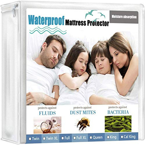 wyewye Queen Mattress Protector Waterproof Mattress Encasement Bed Mattress Cover Bedwetting Cooling and Breathable Noiseless and Vinyl Free Mattress Protector Queen