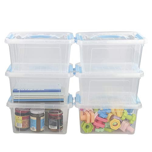 Joyeen Plastic Latching Storage Containers 6 Pack Storage Bins