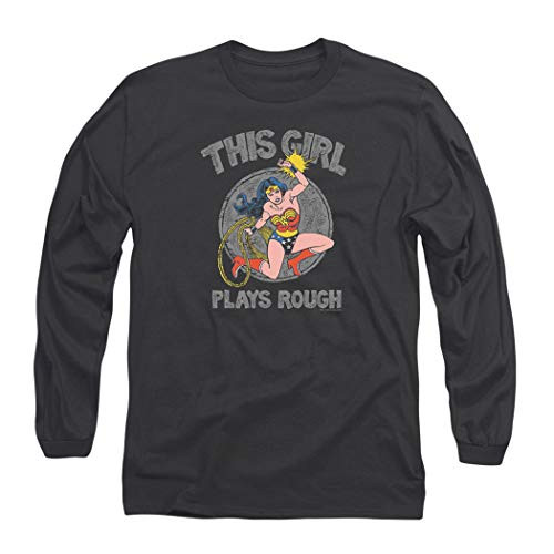 Wonder Woman Logo DC Comics Longsleeve T Shirt Stickers X-Large Charcoal Wonder Woman Logo DC Comics Longsleeve T Shirt Stickers X-Large Charcoal