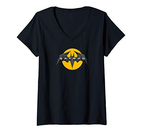 Womens Batman Unlimited Tech Logo V-Neck T-Shirt