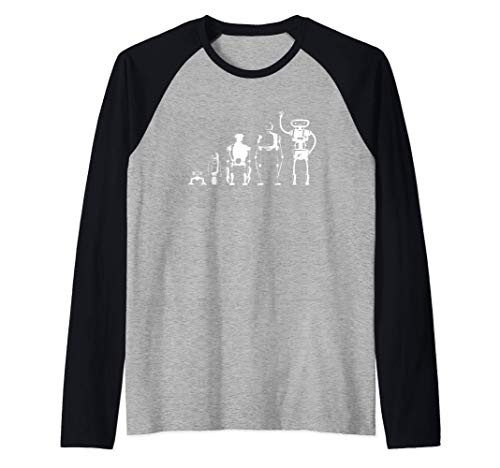 Evolution of Robot Robotics Digital Fun Gift Raglan Baseball Tee