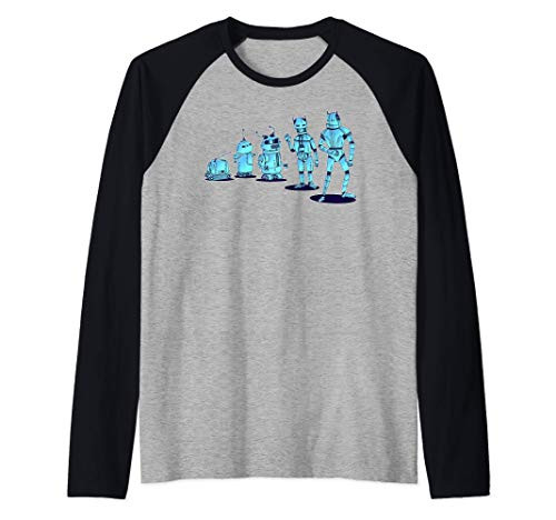 Evolution of Robot Robotics Digital Funny Gift Raglan Baseball Tee