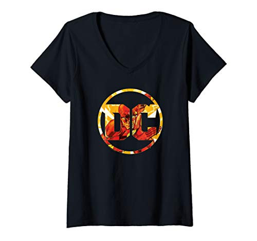Womens The Flash DC Comics Logo V-Neck T-Shirt