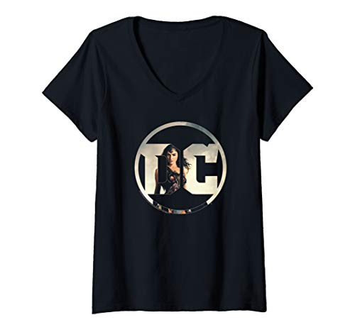 Womens Justice League Movie DC Comics Wonder Woman V-Neck T-Shirt