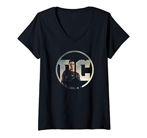 Womens Justice League Movie DC Comics Superman V-Neck T-Shirt Womens Justice League Movie DC Comics Superman V-Neck T-Shirt