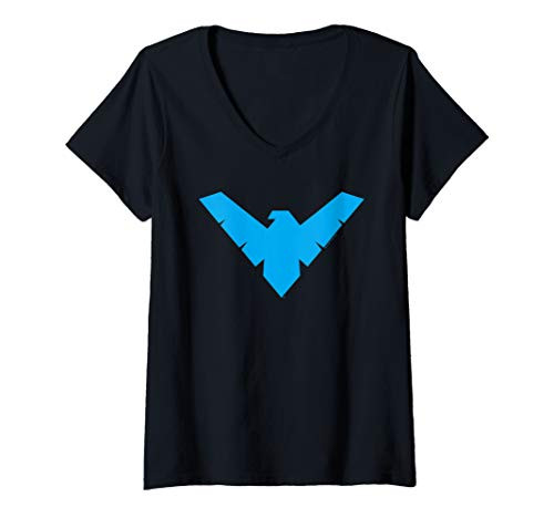 Womens Batman Nightwing Symbol V-Neck T-Shirt