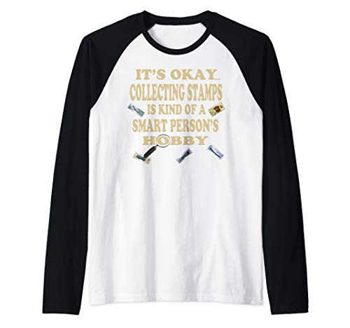 Stamp Collecting Rare Stamp Collector Smart Person Hobby Pun Raglan Baseball Tee