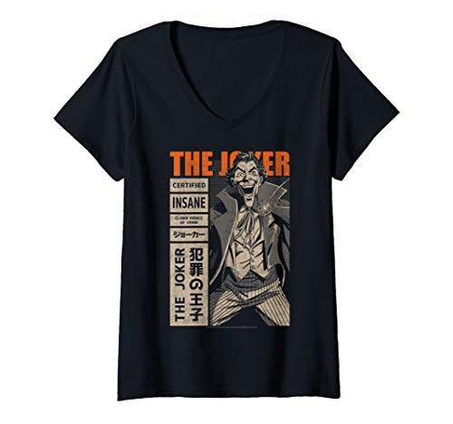 Womens DC Comics The Joker Certified Insane V-Neck T-Shirt