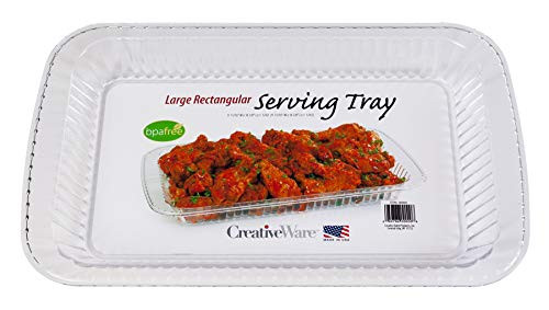 CreativeWare Rectangular Open Serving Tray 1 Clear
