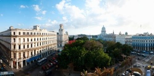 State Capitol Building in a city Parque Central Havana Cuba Poster Print 24 x 12