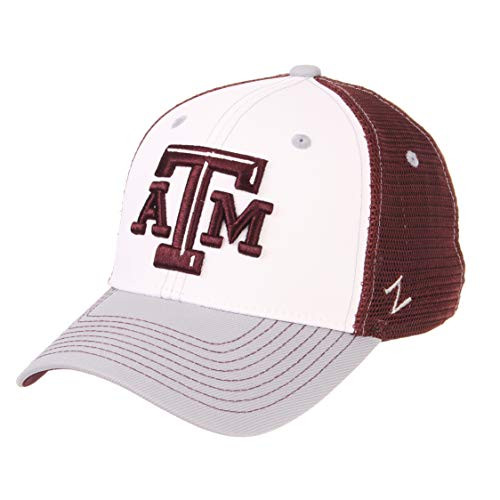 NCAA Zephyr Texas A M Aggies Mens Threepeat Relaxed Hat Adjustable WhiteTeam Color NCAA Zephyr Texas A M Aggies Mens Threepeat Relaxed Hat Adjustable WhiteTeam Color