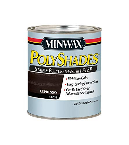 Minwax 617970444 PolyShades - Stain   Polyurethane in 1 Step quart Espresso Gloss