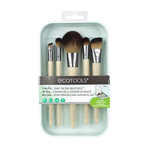 EcoTools-Cruelty Free Start the Day Beautifully Kit-Angled Foundation, Blurring, Defined Crease, Angled Liner, Full Blush Brushes