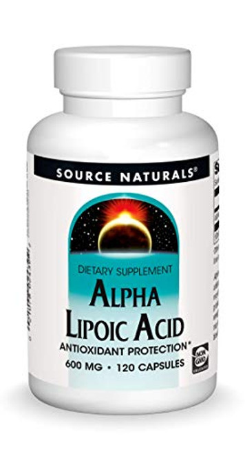 Source Naturals Alpha Lipoic Acid 600 mg Supports Healthy Sugar Metabolism Liver Function Energy Generation - 120 Capsules Source Naturals Alpha Lipoic Acid 600 mg Supports Healthy Sugar Metabolism Liver Function Energy Generation - 120 Capsules