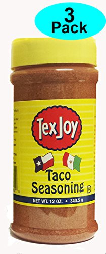 TexJoy Seasonings 12-16oz Containers Pack of 3 Taco Seasoning 12oz